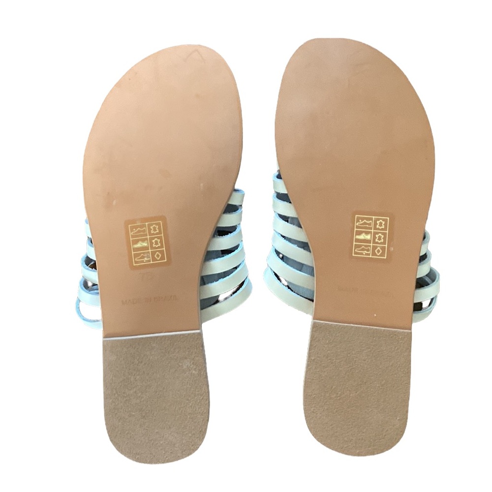 Splendid Talula Ivory Multi Strap Woven Huarache Slide Leather Sandals NEW 7 - Picture 6 of 10